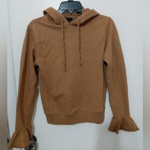J. Crew Pullover Hoodie W Long Ruffle Cuff Small